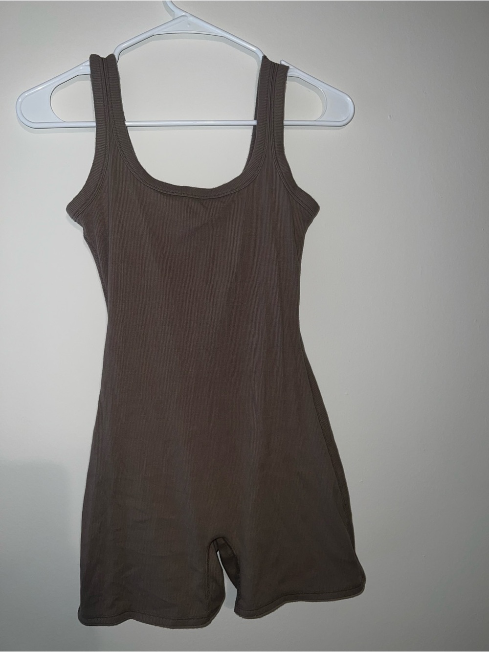 No Boundaries Brown Ribbed Tank One-Piece